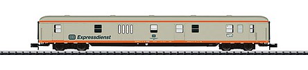 Trix 15985 N Scale Type Dm 903 Baggage Car - Ready to Run - Minitrix -- German Federal Railway - City-Bahn (Era IV 1987; ivory, orange)