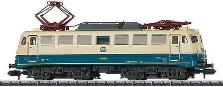 Trix 16103 N Scale Class 110 Electric Pants Crease Ends w/Sound & DCC - Minitrix -- German Federal Railway #110 389-4 (Era IV; Ocean Blue, Ivory)