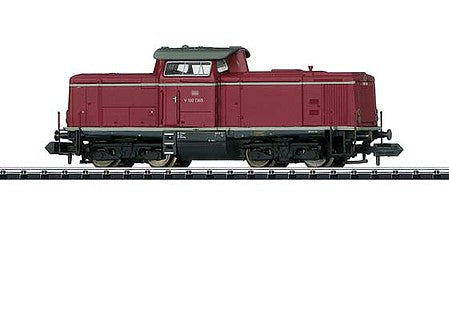 Trix 16125 N Scale Class V 100.10 Diesel - Sound and DCC - Exclusiv - Minitrix -- German Federal Railway #V 100 1365 (Era III; red, gray)