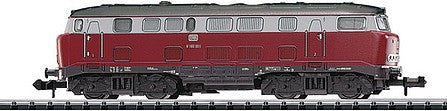 Trix 16162 N Scale Class V 160 Lollo - Standard DC - Minitrix -- German Federal Railway #V160 005 (Era III 1964; red, white, black)