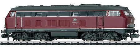 Trix 16272 N Scale Class 217 Diesel - Standard DC - Minitrix -- German Federal Railway #217 001-7 (Era IV 1983; red, gray)