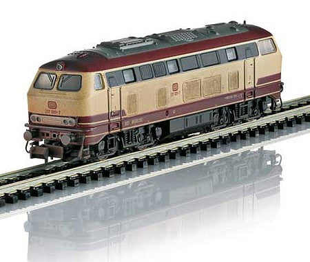 Trix 16275 N Scale Class 217 Diesel - Sound & DCC-SX - Minitrix -- German Federal Railway #217 001-7 (Weathered; Ivory, red)