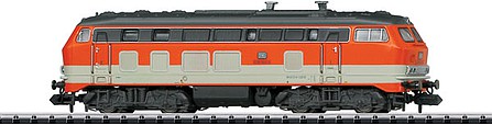 Trix 16280 N Scale Class 218 Diesel - Sound and DCC-SX - Minitrix -- German Federal Railway #218 143-6 (Era IV, City-Bahn; orange, Ivory, gray)