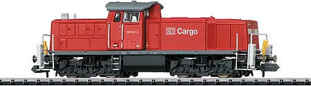 Trix 16293 N Scale Class 290 V 90 Diesel - Sound and DCC-SX - Minitrix -- German Federal Railway #290022-3 (Era V 2002; red, gray, black; DB Cargo Logo)
