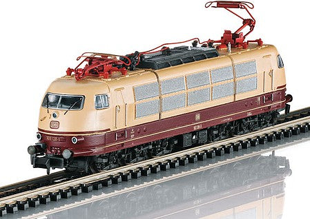 Trix 16304 N Scale Class 103.1 Electric - Sound and DCC-SX - Minitrix -- German Federal Railway #103 128-5 (Era IV 1970; Ivory, red)