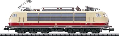 Trix 16342 N Scale Class 103.1 Electric w/Sound & DCC/SX - Minitrix -- German Federal Railway #103 245-7 (Era VI; Ivory, red)