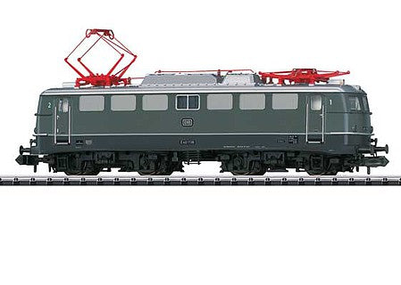 Trix 16402 N Scale Class E 40 Electric - Sound and DCC - Minitrix -- German Federal Railroad DB E 40 1136 (Era III 1964, green, black, silver)