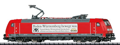 Trix 16461 N Scale Bombardier Traxx Class 146.2 Electric w/DCC/SX - Minitrix -- German Federal Railway (Era IV; Traffic Red, gray; Baden-Wurttemberg Ad)