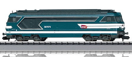 Trix 16701 N Scale Class BB 67400 Diesel - Standard DC - Minitrix -- French State Railways SNCF (Era VI, Livree Arzens Scheme; blue, gray, white)