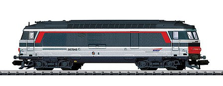 Trix 16704 N Scale Class BB 67400 Diesel - Standard DC - Minitrix -- French State Railways SNCF (Livree Multiservice Scheme; gray, white, red)