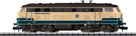 Trix 16821 N Scale Class 218 Diesel MTU 16V Conny Version - Sound and DCC-SX - Minitrix -- German Federal Railway #218 460-4 (Era VI; Ocean Blue, Ivory)