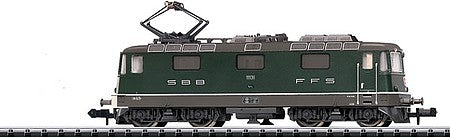 Trix 16881 N Scale Class Re 4/4 II Electric - Sound and DCC-SX - Minitrix -- Swiss Federal Railways #11131 (Era IV 1980s; Fir Green, gray)