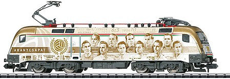 Trix 16953 N Scale Class Es 64 U2 Electric - Standard DC - Minitrix -- Hungarian State Railways (Era VI; white, 1950s Natioanl Football "Gold Team")