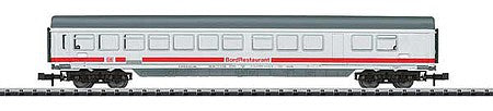 Trix 18053 N Scale ICE Bord-Restaurant Diner - Ready to Run - Hobby -- German Federal Railway (Era VI; white, gray, red)