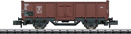 Trix 18082 N Scale Type Omm 53 High-Side Gondola - Ready to Run - Minitrix -- German Federal Railway (Era III, Boxcar Red)