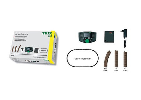 Trix 21000 HO Scale Starter Set w/C-Track & Central Station DCC/SX Controller -- R2 Oval