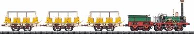 Trix 21236 HO Scale Steam Passenger Set (Limited Edition) -- Historic "Adler" Steam Engine with Tender, 3 Open Passenger Cars