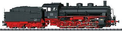 Trix 22057 HO Scale Class 57.5 0-10-0 & 2 2 T21,8 Tender with Sound & DCC -- German Federal Railway #57 579 (Era III 1949; black, red)