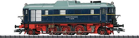 Trix 22404 HO Scale Class V 140 Diesel Locomotive with Sound & DCC -- German State Railroad #V 140 001 (Era II-IV; blue, red, gray)