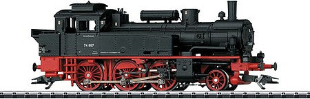 Trix 22550 HO Scale Class BR 74 2-6-0T Locomotive with Sound & DCC -- German Federal Railway #74 867 (Era III; black, red)