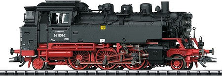 Trix 22649 HO Scale Class 64 2-6-2T Locomotive with Sound & DCC/Digital -- German State Railroad #64 1308-2 (Era III 1970; black, red)