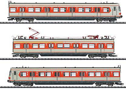 Trix 22654 HO Scale Class 420 S-Bahn Electric Train-Only Set with Sound & DCC/SX -- German Federal Railway (Era IV 1990; orange, gray)