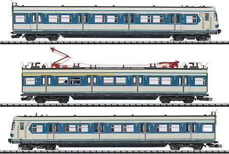 Trix 22655 HO Scale Class 420 S Bahn Electric Railcar Train - 3-Rail - Sound and Digital -- German Federal Railway (Era IV 1980, S-Bahn; gray, blue)