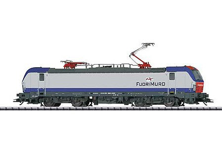 Trix 22668 HO Scale Siemens Vectron Class 191 Electric Locomotive with Sound & DCC/SX -- Fuori Muro (Era VI; gray, blue, red)