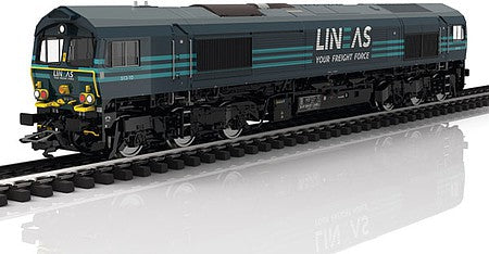 Trix 22693 HO Scale EMD Class 66 Diesel Locomotive with Sound & DCC -- Lineas Group #513-10 (Era VI 2017; gray-blue, turquoise, white)