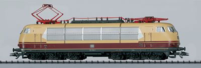 Trix 22779 HO Scale Class 103.1 Electric Locomotive - Standard DC -- German Federal Railway (Era IV 1970s; Ivory, red, gray)