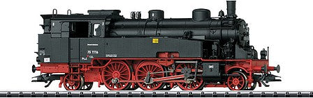 Trix 22792 HO Scale Class 75.4 2-6-2T Steam Locomotive with Sound & DCC -- German State Railroad #75 1116 (Era III 1964; black, red)