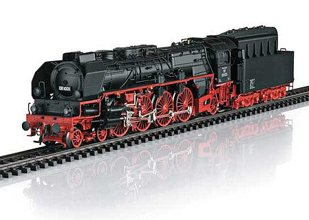 Trix 22912 HO Scale Class 08 4-8-2 Locomotive with Powered Coal Tender, Sound & DCC -- German State Railroad #08 1001 (Era IIIa, Mid 1950s; black, red)