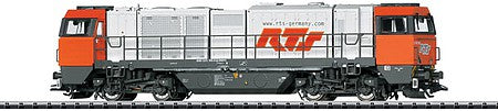 Trix 22924 HO Scale Vossloh Class G 2000 BB Diesel Locomotive with Sound & DCC - Digital -- Rail Transport Service RTS (Era VI; white, orange, gray)