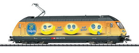 Trix 22943 HO Scale Class Re 460 Electric Locomotive with Sound & DCC/SX -- Swiss Federal Railways SBB/CFF/FFS #460 029-2 (Era VI 2015, Chiquita Bananas)