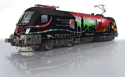 Trix 22964 HO Scale Class 182 Electric Locomotive with Sound & DCC -- Raaber Railroad GYSEV (Era VI; Full-Color Graphics, Pan-European Picnic 25th)