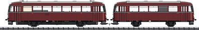 Trix 22995 HO Scale Class 95.9 Railbus and VB 140 Trailer with Sound & DCC -- German Federal Railway (Era III, 1952-1953; Crimson, silver)
