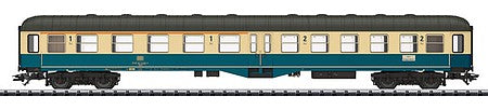 Trix 23125 HO Scale Type ABylb 411 1st/2nd Class Coach - Ready-to-Run -- German Federal Railway (Era IV 1984; Ocean Blue, Ivory, gray)