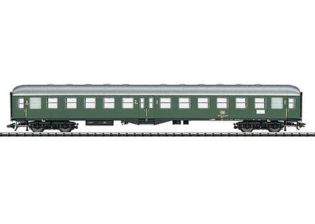 Trix 23160 HO Scale Type Bymb 421 2nd Class Center-Entry Coach - Ready-to-Run -- German Federal Railway (Era IV 1969; green, silver)