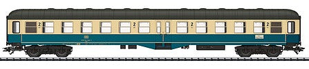 Trix 23165 HO Scale Type Bylb 421 2nd Class Coach - Ready-to-Run -- German Federal Railway (Era IV 1984; Ocean Blue, Ivory, gray)
