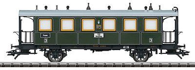 Trix 23226 HO Scale Bauart Branch Line Type CL 11 3rd Class 2-Axle Coach - Ready-to-Run -- Royal Bavarian State Railroad K.Bay.Sts.B. (Era I, green)