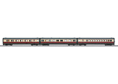 Trix 23261 HO Scale TEE Add-On 3-Car Set -- German Federal Railway (Era III 1957; Ivory, Maroon; Matches #739-22261)