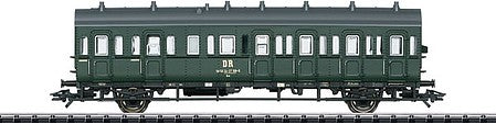 Trix 23307 HO Scale Type Baa Compartment Car - Ready-to-Run -- German State Railroad DR (Era IV 1970; green, gray)