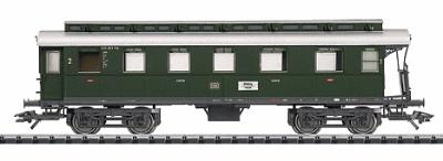 Trix 23377 HO Scale Type LAB4i 1st-/2nd-Class Passenger Car with Trucks - Era III -- German Federal Railway (Langenschwalbach Design)