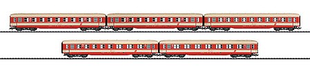 Trix 23455 HO Scale Era IV Express Passenger 5-Car Set - Ready to Run -- Austrian Federal Railways ÖBB (Jaffa Scheme; orange, gray)