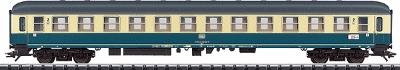 Trix 23482 HO Scale IC Express Type BM 235 2nd Class Compartment Car -- German Federal Railway (Ocean Blue, Ivory)
