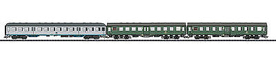 Trix 23498 HO Scale 2 Type Byg & 1 Type Bnb Cars - Ready-to-Run -- German Federal Railway (Silver Coin, Era IV; silver, green)