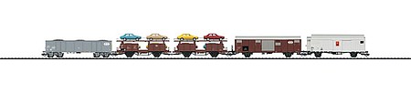 Trix 23567 HO Scale 5-Freight Car Set for Ce 6/8 II Crocodile - Ready-to-Run - Insidr -- 3 Swiss Federal Railways, 2 German Federal Railway Cars