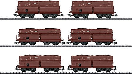 Trix 24122 HO Scale Type OOt Saarbrucken - Era IId Hopper with Ore Load pkg(6) - Ready-to-Run -- German State Railroad (Era II 1944, Boxcar Red)