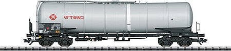 Trix 24215 HO Scale Type Zans 4-Axle Tank Car - Ready to Run -- Ermewa (Era V 2004; gray, red)