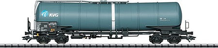 Trix 24216 HO Scale Type Zans 4-Axle Tank Car - Ready to Run -- KVG (Era V 2004, blue-gray)